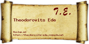 Theodorovits Ede névjegykártya
