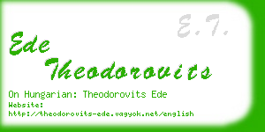 ede theodorovits business card